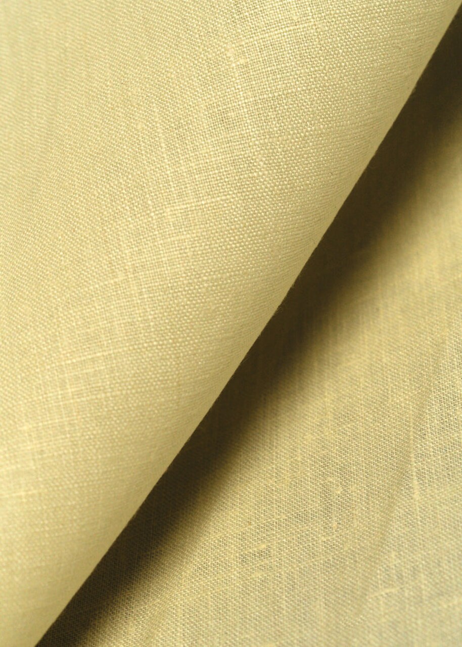1 Yard Pale Yellow Softened Linen Fabric, Lightweight Solid 58 Inches Wide for Apparel and Home Decor
